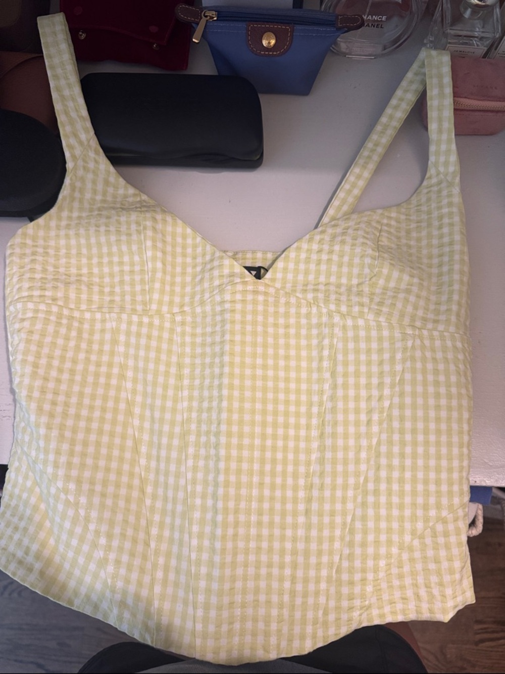 Zara Yellow Gingham Sweetheart Camisole